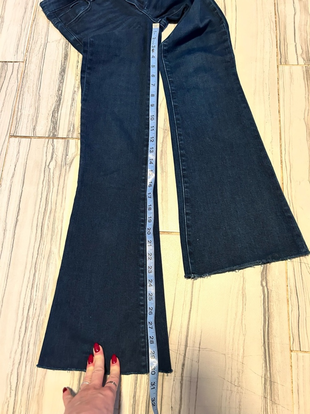 PAIGE Genevieve Dark Blue Flare Stretch Jeans 30” Inseam in Color Novela - Picture 9 of 16